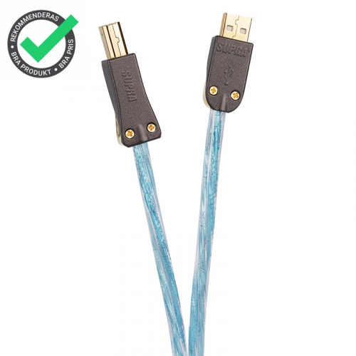 Supra USB 2.0 Excalibur A-B, silverplterad USB-kabel i gruppen Kablar / Digitala ljudkablar hos Ljudfokus.se (215USBABEX)