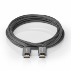 Nedis CVT-B34, HDMI-kabel med Ethernet & 4K metallgr 2 meter