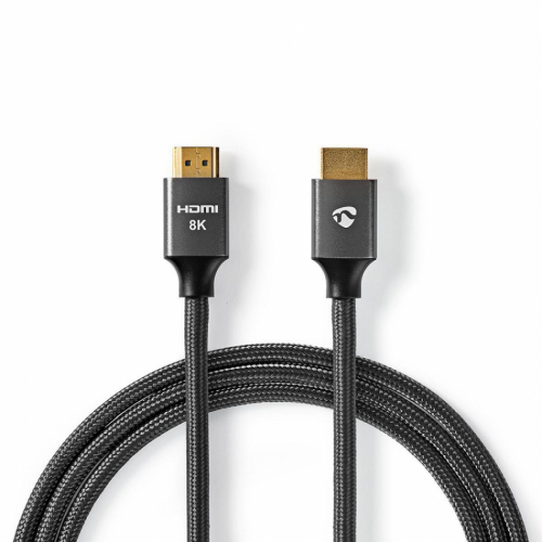 Nedis CVT-B35 Ultra High Speed HDMI-kabel 8K metallgrå, 2 meter