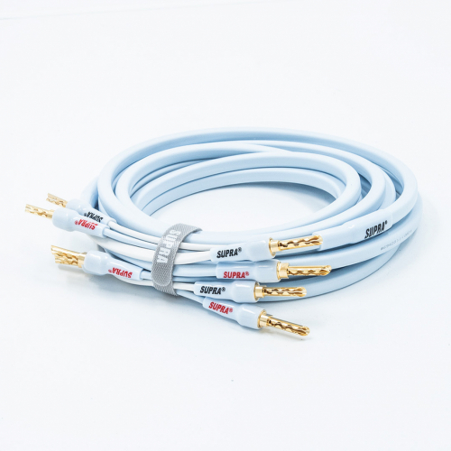 Supra PLY 3.4 Combicon, högtalarkabel stereopar 2x5 meter is-blå