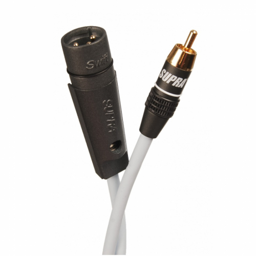 Supra Sublink RCA-XLR hane, semi-balanserad subwooferkabel 6 meter vit