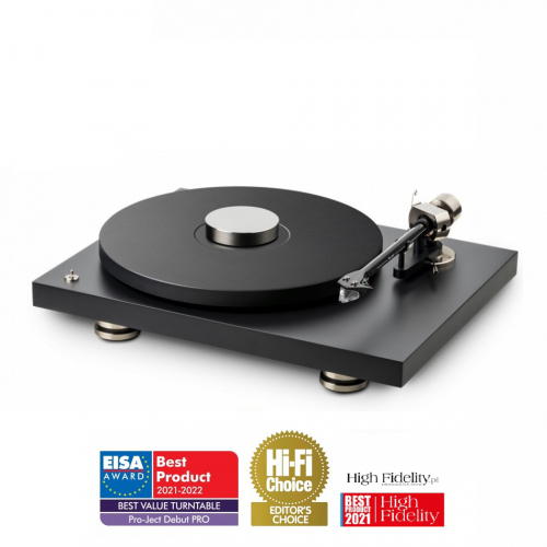 Pro-Ject Debut Pro vinylspelare med Pick-It Pro MM-pickup, mattsvart i gruppen Mediaspelare / Vinylspelare hos Ljudfokus.se (10203000261)