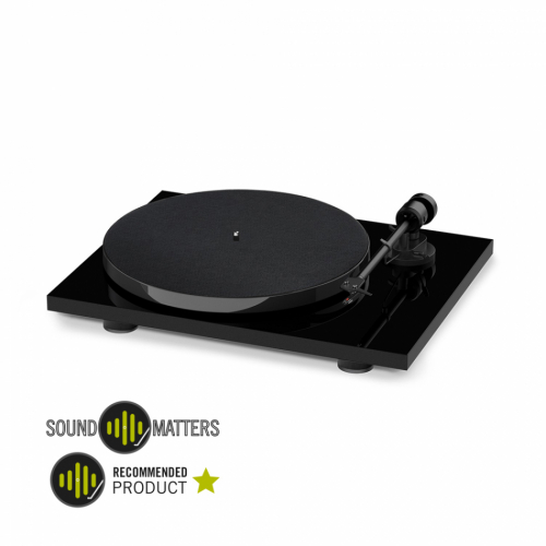 Pro-Ject E1 vinylspelare med Ortofon OM5e-pickup, pianosvart i gruppen Vinyl / Vinylspelare hos Ljudfokus.se (10203000315)