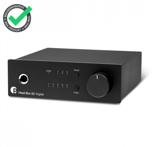 Pro-Ject Head Box S2 Digital, hörlursförstärkare med förstegsutgång svart i gruppen Förstärkare / Hörlursförstärkare hos Ljudfokus.se (10203010047)