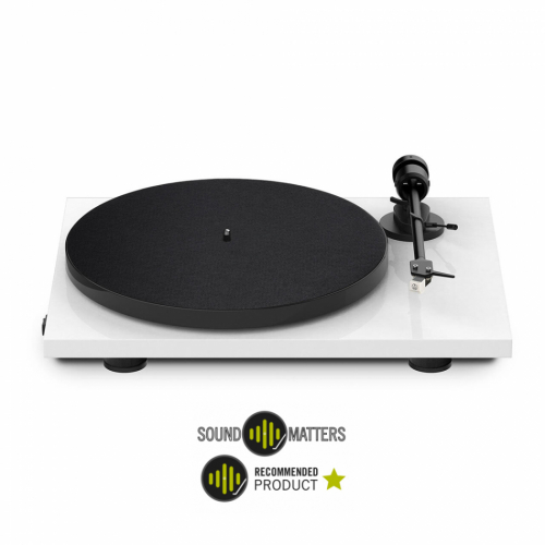 Pro-Ject E1 vinylspelare med Audio Technica AT3600L-pickup, pianovit i gruppen Vinyl / Vinylspelare hos Ljudfokus.se (102060220)