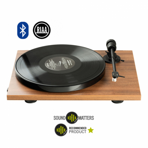 Pro-Ject E1 Bluetooth vinylspelare med Audio Techica AT3600L-pickup, valnt i gruppen Vinyl / Vinylspelare hos Ljudfokus.se (102060222)