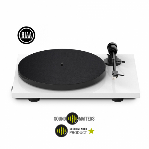Pro-Ject E1 Phono vinylspelare med Audio Technica AT3600L-pickup, pianovit i gruppen Vinyl / Vinylspelare hos Ljudfokus.se (102060227)