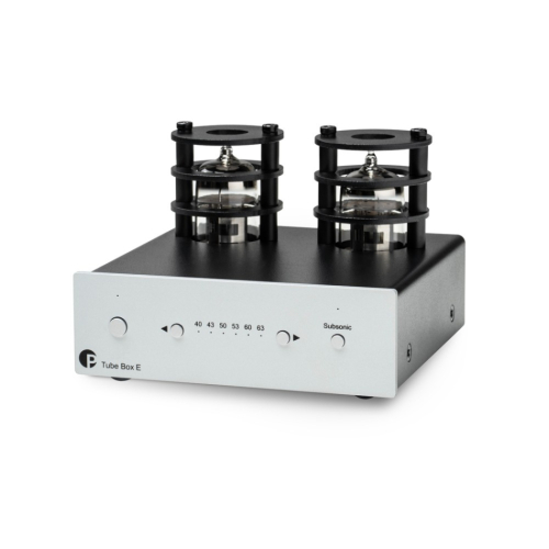 Pro-Ject Tube Box E RIAA-steg med ECC83-rör, silver i gruppen Vinyl / RIAA-steg hos Ljudfokus (102060988)