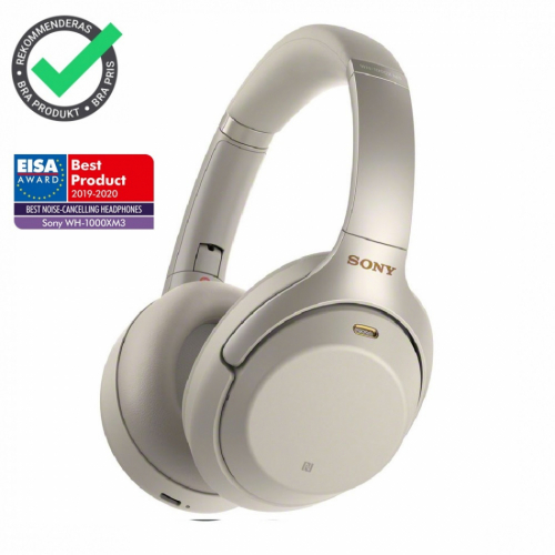 Sony WH-1000XM3 over-ear hrlurar med brusreducering, silver/guld i gruppen Hrlurar / Trdlsa hrlurar hos Ljudfokus.se (120WH1000XM3S)