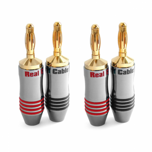 Real Cable B7210 bananpluggar, 4-pack i gruppen Kablar / Kontakter & Adapterpluggar hos Ljudfokus.se (143B7210)