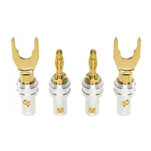 Real Cable BF7205 bananpluggar med medföljande spadkroppar, 4-pack i gruppen Kablar / Kontakter & Adapterpluggar hos Ljudfokus.se (143BF7205)