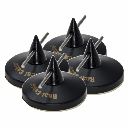 Real Cable C880 svarta spikes med med underlgg, 4-pack i gruppen vrigt / Vibrationsdmpning hos Ljudfokus.se (143C880BK)
