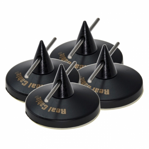 Real Cable C880 svarta spikes med med underlgg, 4-pack i gruppen Tillbehr / Vibrationsdmpning hos Ljudfokus.se (143C880BK)