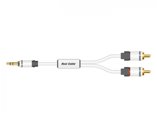 Real Cable Moniteur JRCA-1, 3.5mm-2RCA ljudkabel, 1.5 meter i gruppen Kablar / Analoga ljudkablar hos Ljudfokus.se (143JRCA1)