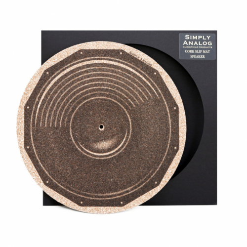 Simply Analog Cork Slipmat Speaker, korkmatta med tryck fr vinylspelare i gruppen Vinyl / Vinylspelartillbehr hos Ljudfokus.se (143SA1020)
