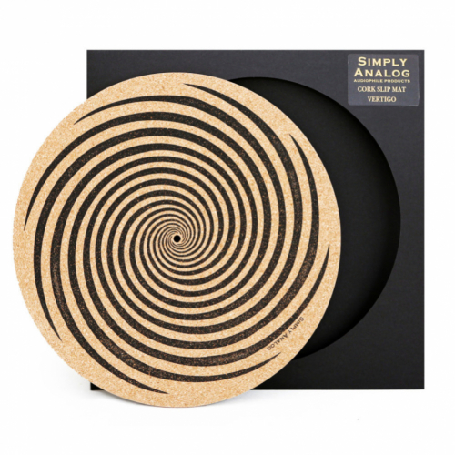 Simply Analog Cork Slipmat Vertigo, korkmatta med tryck fr vinylspelare i gruppen Vinyl / Vinylspelartillbehr hos Ljudfokus.se (143SA1022)