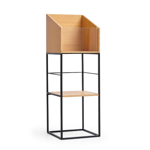 NorStone Vinyl LP Stand förvaring av vinylskivor, bambu/svart i gruppen Vinyl / Vinylspelartillbehör hos Ljudfokus (143VINLPSTBKBA)