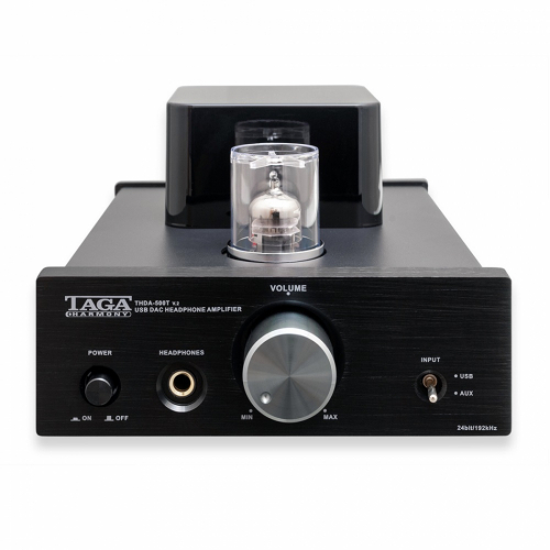 TAGA Harmony THDA-500T v2 rörbestyckad hörlursförstärkare med USB DAC, svart i gruppen Förstärkare / Hörlursförstärkare hos Ljudfokus.se (148THDA500TV2)