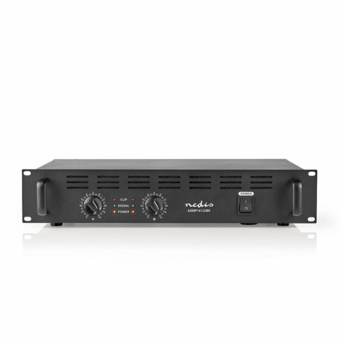 Nedis AMP-16120 PA-slutsteg 2x150 Watt 4 Ohm, svart i gruppen Frstrkare / Stereofrstrkare hos Ljudfokus.se (176AAMP16120BK)