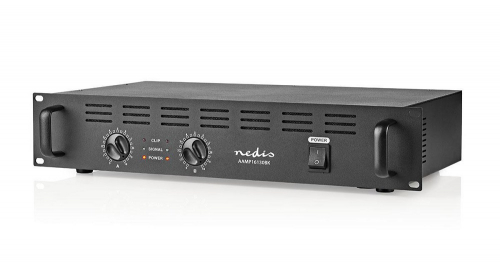 Nedis AMP-16130 PA-slutsteg 2x165 Watt 4 Ohm, svart i gruppen Frstrkare / Stereofrstrkare hos Ljudfokus.se (176AAMP16130BK)