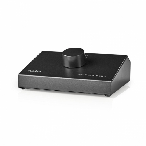 Nedis A-SWITCH240-3 lågnivåomkopplare av stereokällor, 3 in till 1 ut i gruppen  hos Ljudfokus.se (176ASWI2403BK)