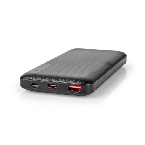 Nedis UPBK-PD10000 Powerbank 10.000 mAh, PD2.0 18 Watt i gruppen Övrigt / Elektroniktillbehör hos Ljudfokus.se (176BKPD10000BK)