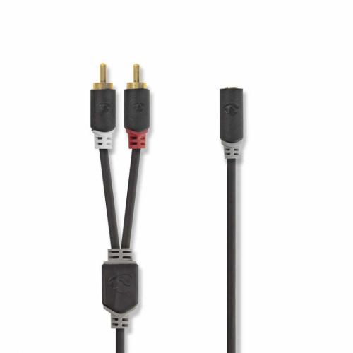 Nedis CAB-W22255 adapterkabel 3.5mm hona-RCA hanar 0.2 meter i gruppen Kablar / Analoga ljudkablar hos Ljudfokus.se (176CABW22255AT02)