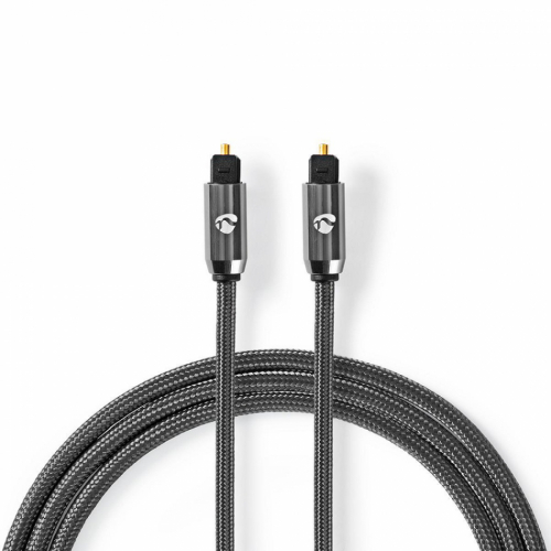 Nedis Profigold CAT-GY25000 optisk ljudkabel Toslink, 1 meter i gruppen Kablar / Digitala ljudkablar hos Ljudfokus.se (176CATB25000GY10)