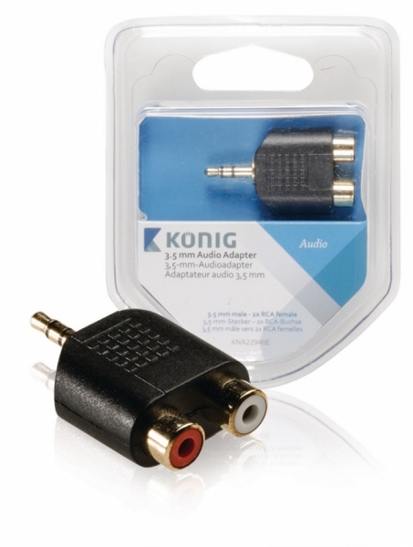 Knig Stereoadapter 3.5 mm hane - 2xRCA Honor i gruppen  hos Ljudfokus.se (176KNA22940E)