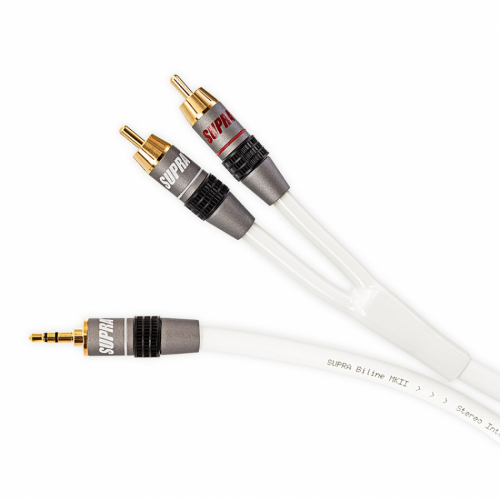 Supra Biline MP-2RCA ljudkabel vit, 2 meter