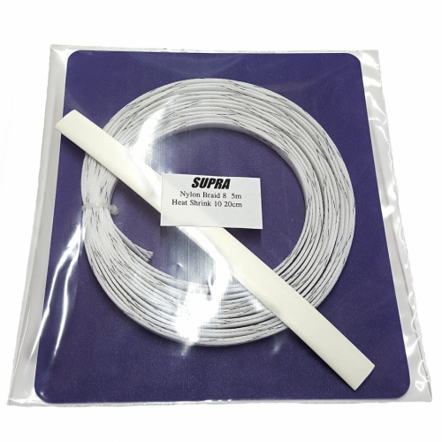 Supra Nylon Braid 8 Kit, nylonstrumpa 5 meter vit i gruppen Kablar / Styling hos Ljudfokus.se (215NYLON8KIT)