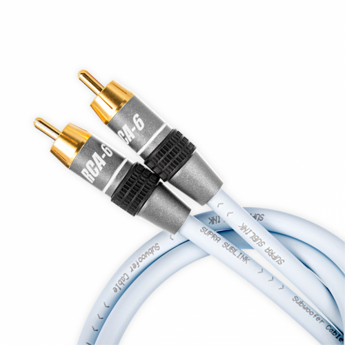 Supra Sublink-RCA subwooferkabel, is-bl i gruppen Kablar / Subwooferkablar hos Ljudfokus.se (215SUBLINK)