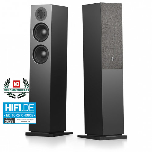 Audio Pro A48 aktiva golvhgtalare med HDMI ARC, Bluetooth & Wifi, svart par i gruppen Hgtalare / Aktiva stereohgtalare hos Ljudfokus.se (287A48B)