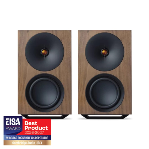 Cambridge Audio L/R X aktiva stereohögtalare med nätverk & HDMI eARC, valnöt par i gruppen Högtalare / Aktiva stereohögtalare hos Ljudfokus (302C11476)