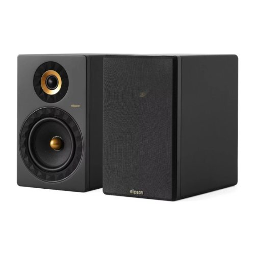 Elipson Prestige Facet II 8B stativhögtalare, mattsvart/guld par i gruppen Högtalare / Stativhögtalare hos Ljudfokus.se (303PF28BMBKGO)