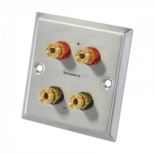 Dynavox Speaker Wallplate Stereo, metallic i gruppen Installation / Installation Tillbehr hos Ljudfokus.se (320205099)