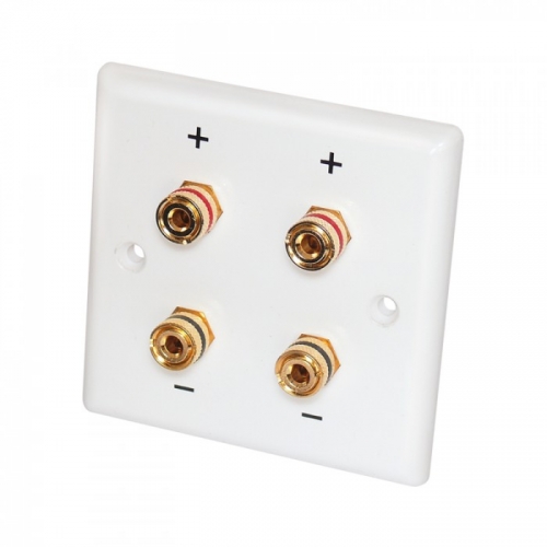 Dynavox Speaker Wallplate Stereo, vit i gruppen Installation / Installation Tillbehr hos Ljudfokus.se (320206438)