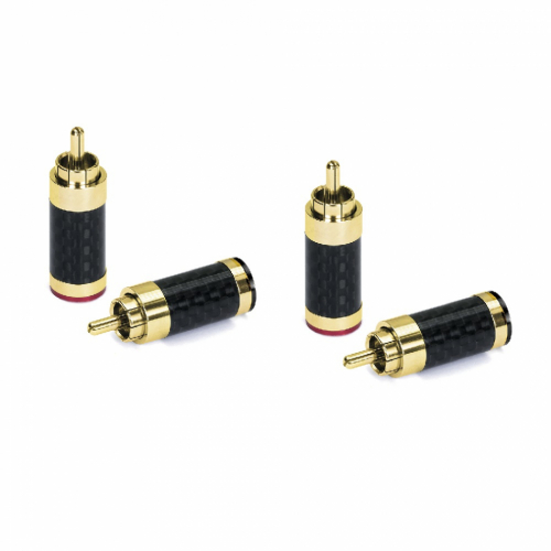 Dynavox Cinchstecker Carbon RCA-kontakter, 4-pack i gruppen Kablar / Kontakter & Adapterpluggar hos Ljudfokus.se (320207622)