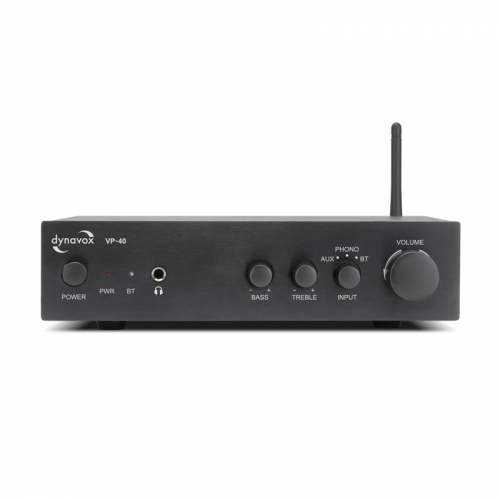 Dynavox VP40 kompakt stereofrstrkare med Bluetooth & RIAA-steg i gruppen Frstrkare / Stereofrstrkare hos Ljudfokus.se (320VP40)