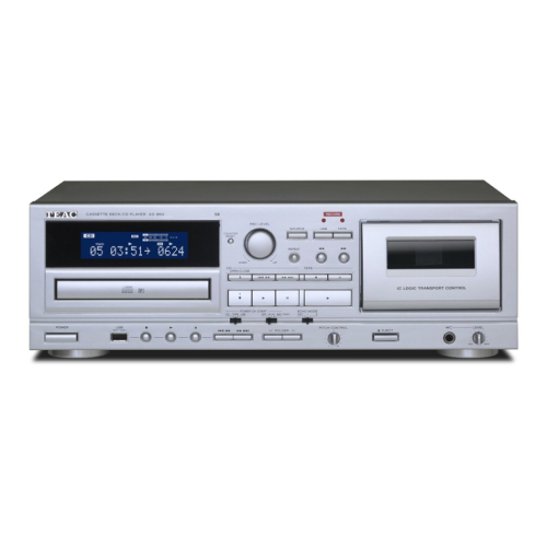 Teac AD-850-SE CD & kassettbandspelare, silver i gruppen Mediaspelare / CD-spelare hos Ljudfokus.se (350AD850S)