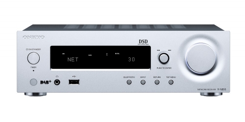 Onkyo R-N855 ntverksreceiver, silver i gruppen Frstrkare / Stereofrstrkare hos Ljudfokus.se (350RN855S)