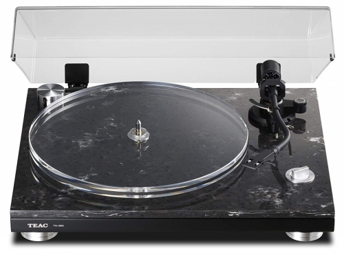 Teac TN-550 skivspelare, svart marmor-imitation i gruppen Vinyl / Vinylspelare hos Ljudfokus.se (350TN550B)