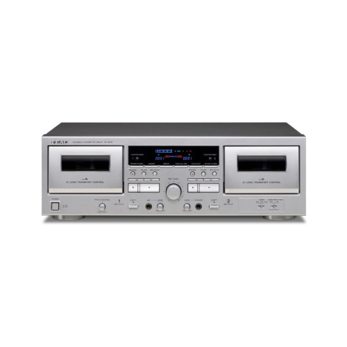 Teac W-1200 dubbeldäck kasettband med digitalisering, silver i gruppen Mediaspelare / Bluray-spelare & Mediaspelare hos Ljudfokus.se (350W1200S)