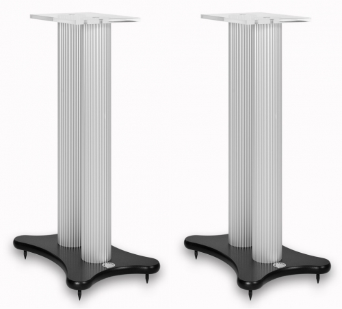 Solid Tech Radius Stand 62, svart hgtalarstativ med silver ben i gruppen Mbler & Fsten / Hgtalarstativ hos Ljudfokus.se (353LS62BLSI)