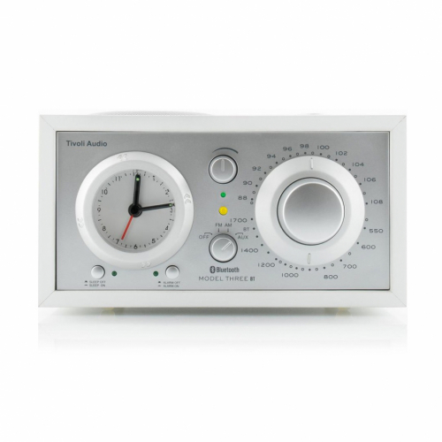 Tivoli Audio Model Three BT USB, bordsradio med Bluetooth vit/silver i gruppen Mediaspelare / Radio hos Ljudfokus.se (404TAM3USBTWH)