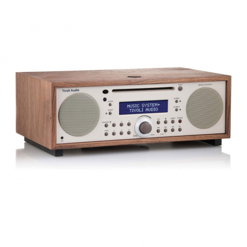 Tivoli Audio Music System Plus med CD, Bluetooth & radio, valnt/beige i gruppen Mediaspelare / Radio hos Ljudfokus.se (404TAMSYPCLW)