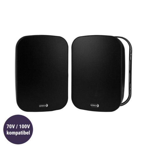 Dayton Audio IO65XTB utomhushögtalare med 100V-stöd, svart par i gruppen Installationsljud / Vädertåliga högtalare hos Ljudfokus.se (860IO65XTB)