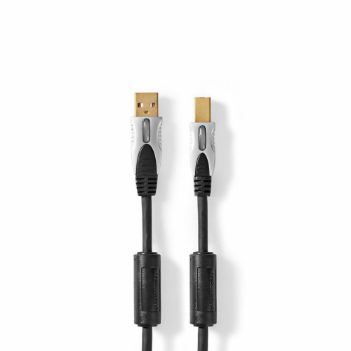 Nedis CCGC6110 USB-kabel A-B, antracit i gruppen Kablar / Digitala ljudkablar hos Ljudfokus.se (CCGC61100AT)