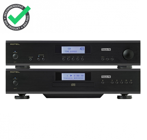 Rotel A11 & CD11 Tribute Stereopaket, svart i gruppen Paket / Elektronikpaket - HiFi Stereo hos Ljudfokus.se (SETA11TPKT1)