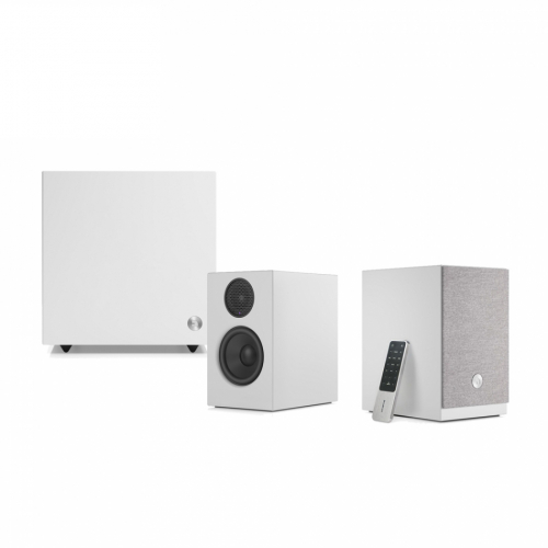 Audio Pro A28 & SW-5 Aktivt Hgtalarsystem 2.1, vitt i gruppen Paket / Aktiva Hgtalarsystem hos Ljudfokus.se (SETA28PKT2)